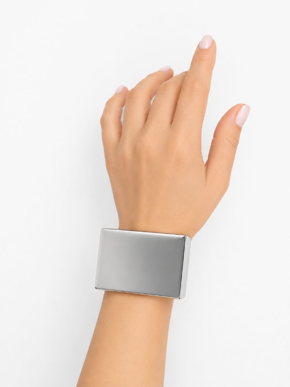 Silver Geometric Cuff Bracelet, Wide Statement Bangle Bracelet, Minimalist